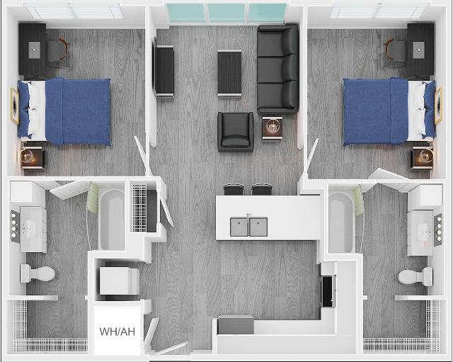 2BR/2BA floor plan